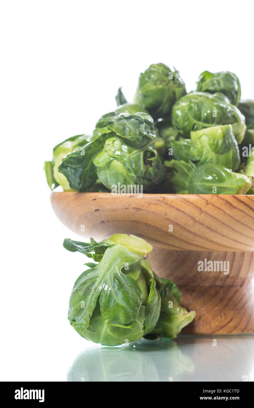 Brussels sprouts closeup on a white background Stock Photo Alamy