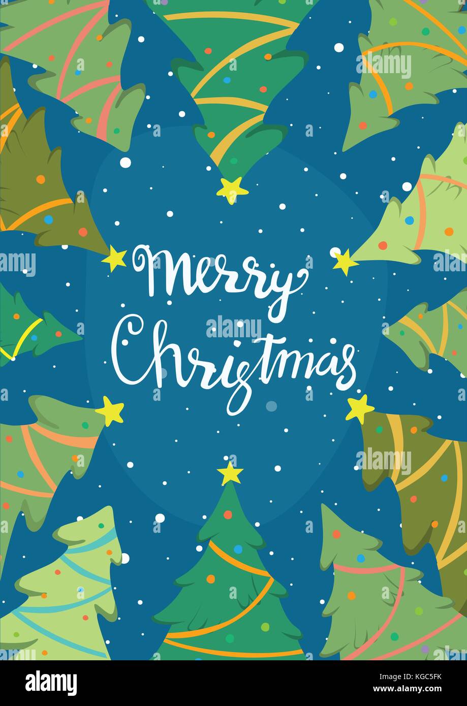 Vector greeting card with christmas tree Stock Vector Image & Art - Alamy