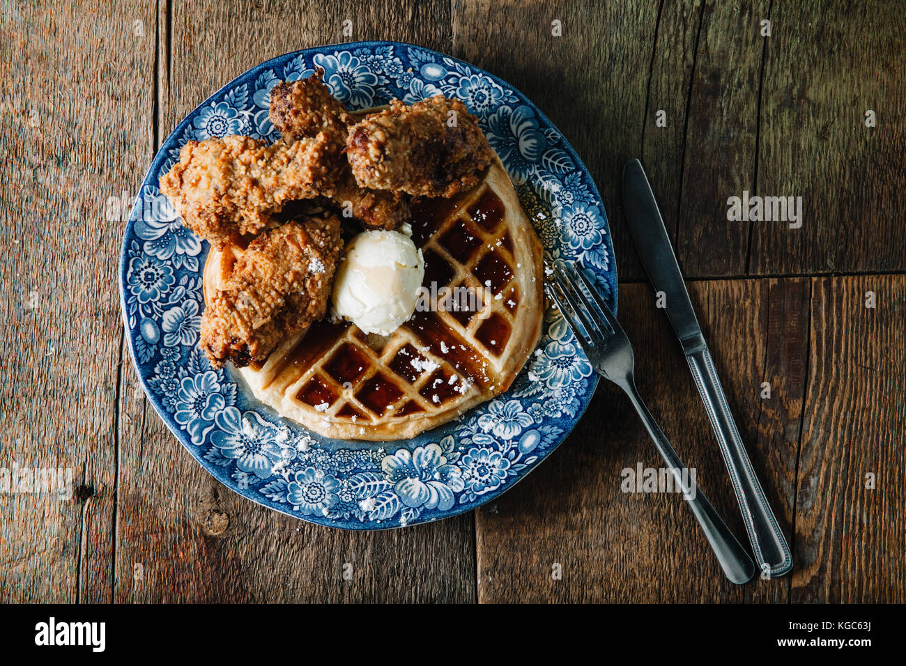 Chicken And Waffles High Resolution Stock Photography And Images Alamy