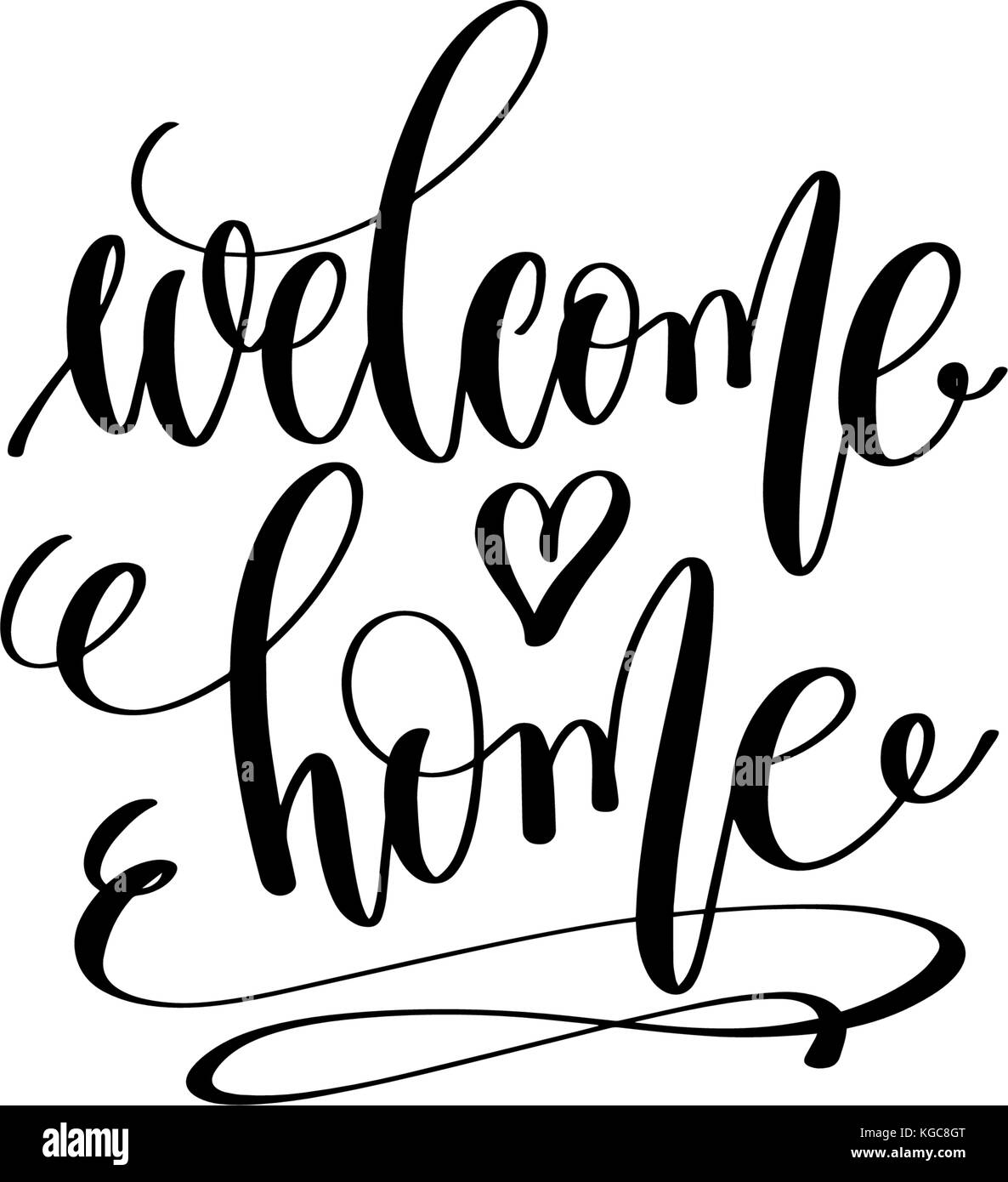 Download welcome home hand lettering inscription positive quote ...