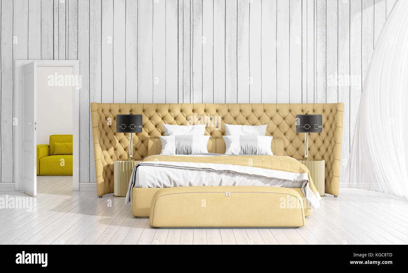 Modern interior design of bedroom in vogue with plant and copyspace ... Modern interior design of bedroom in vogue with plant and copyspace ...