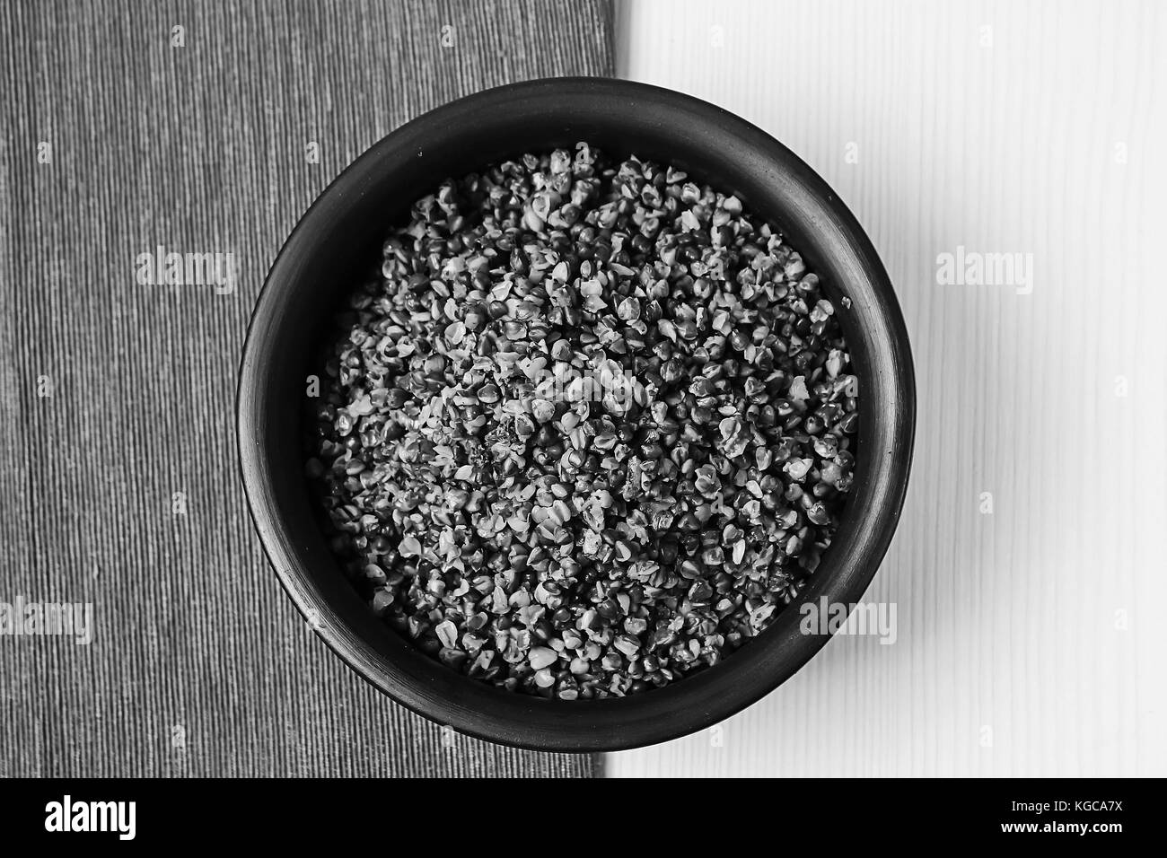 buckwheat porridge on the table.buckwheat porridge on the table Stock
