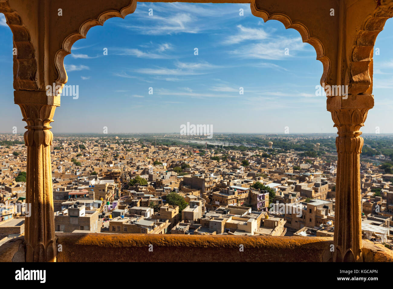 View of Jaisalmer city from Jaisalmer fort, Rajasthan, India Stock Photo