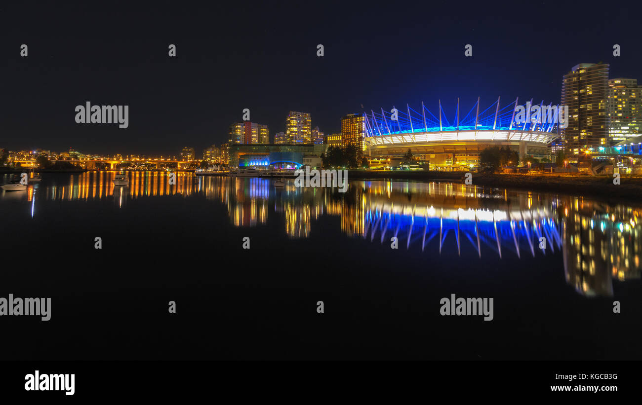 False Creek in Vancouver at night Stock Photo - Alamy