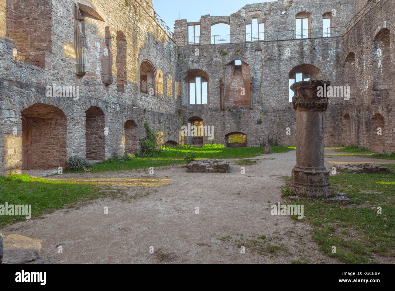 Inner court of the Old Castle Hohenbaden of the spa town Baden-Baden