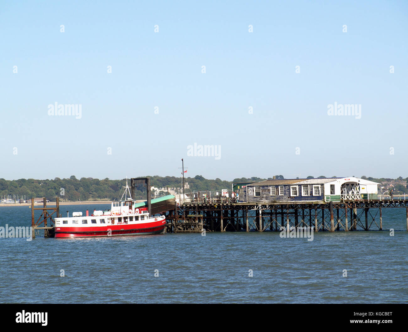 View towards Hythe Pier and ferry from Hythe Marina Village