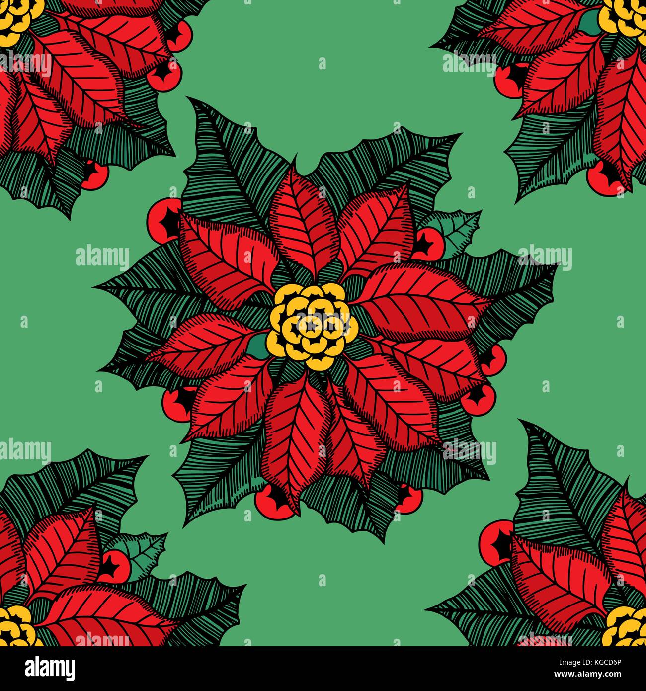 flower Christmas texture seamless. Vector illustration image Stock ...