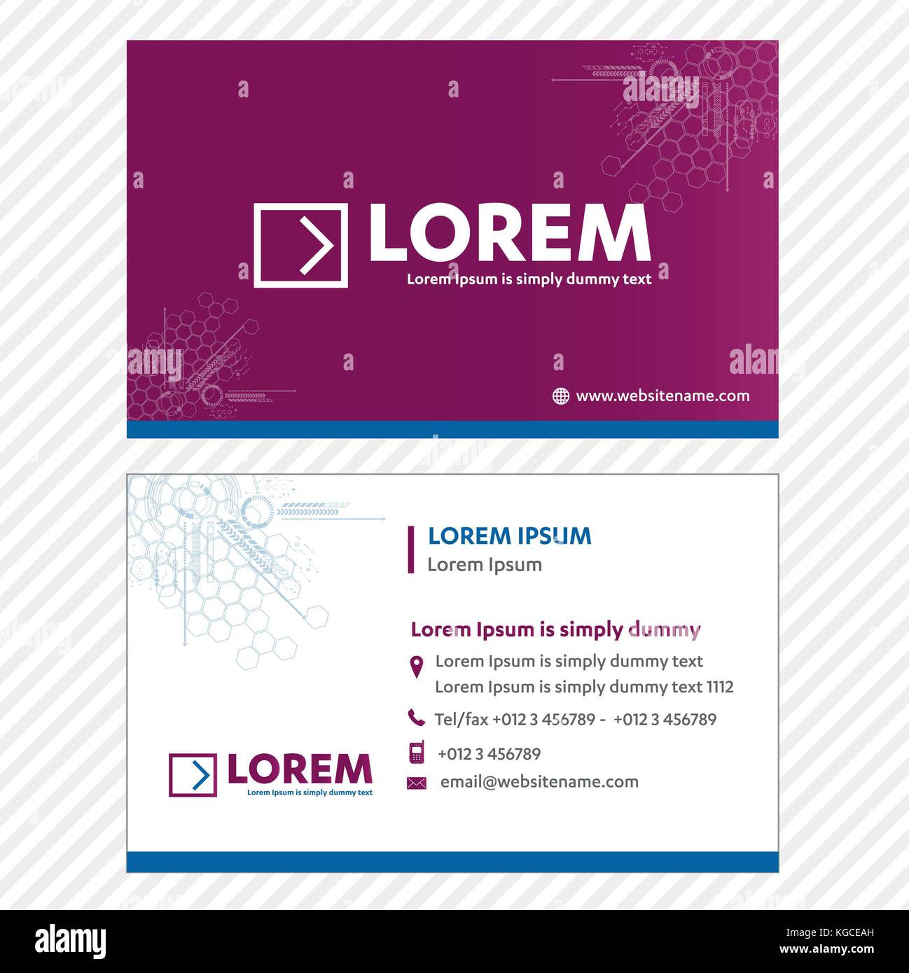 Business card Vector Template, Tech Logo Link Network, Visiting Card