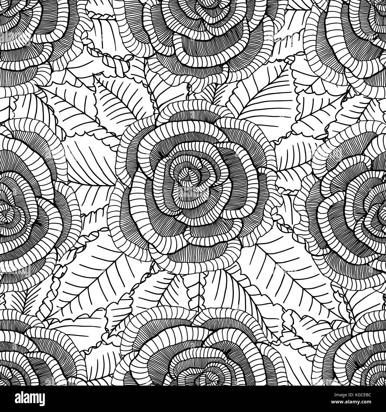 Floral background with roses. Vector seamless pattern Stock Vector ...