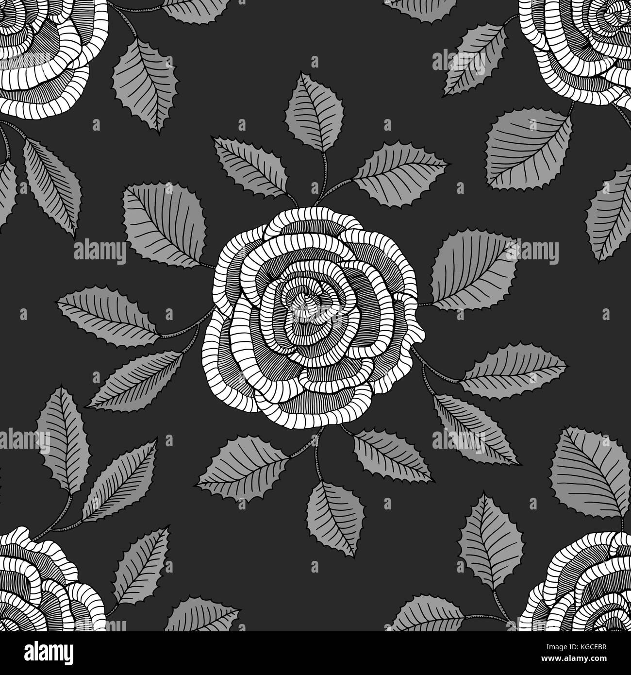 Floral background with roses. Vector seamless pattern Stock Vector ...