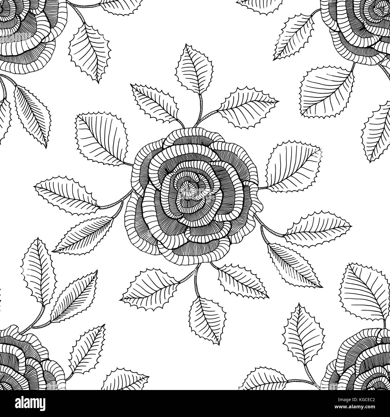 Floral background with roses. Vector seamless pattern Stock Vector ...