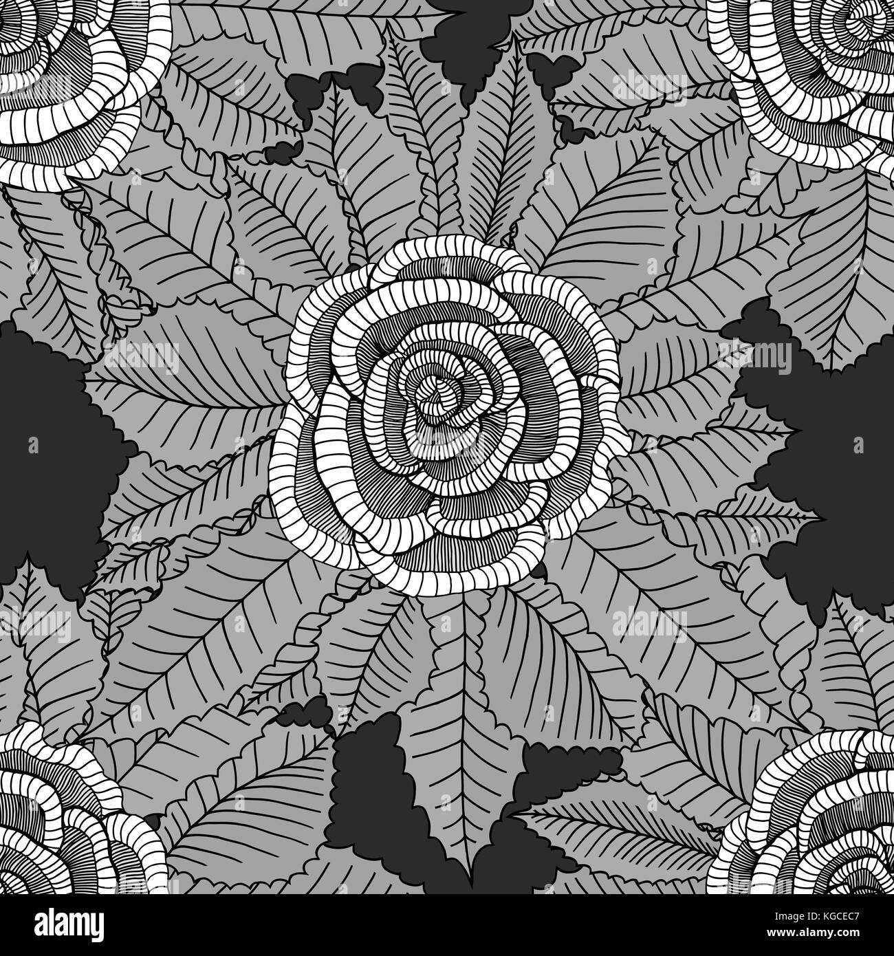 Floral background with roses. Vector seamless pattern Stock Vector ...