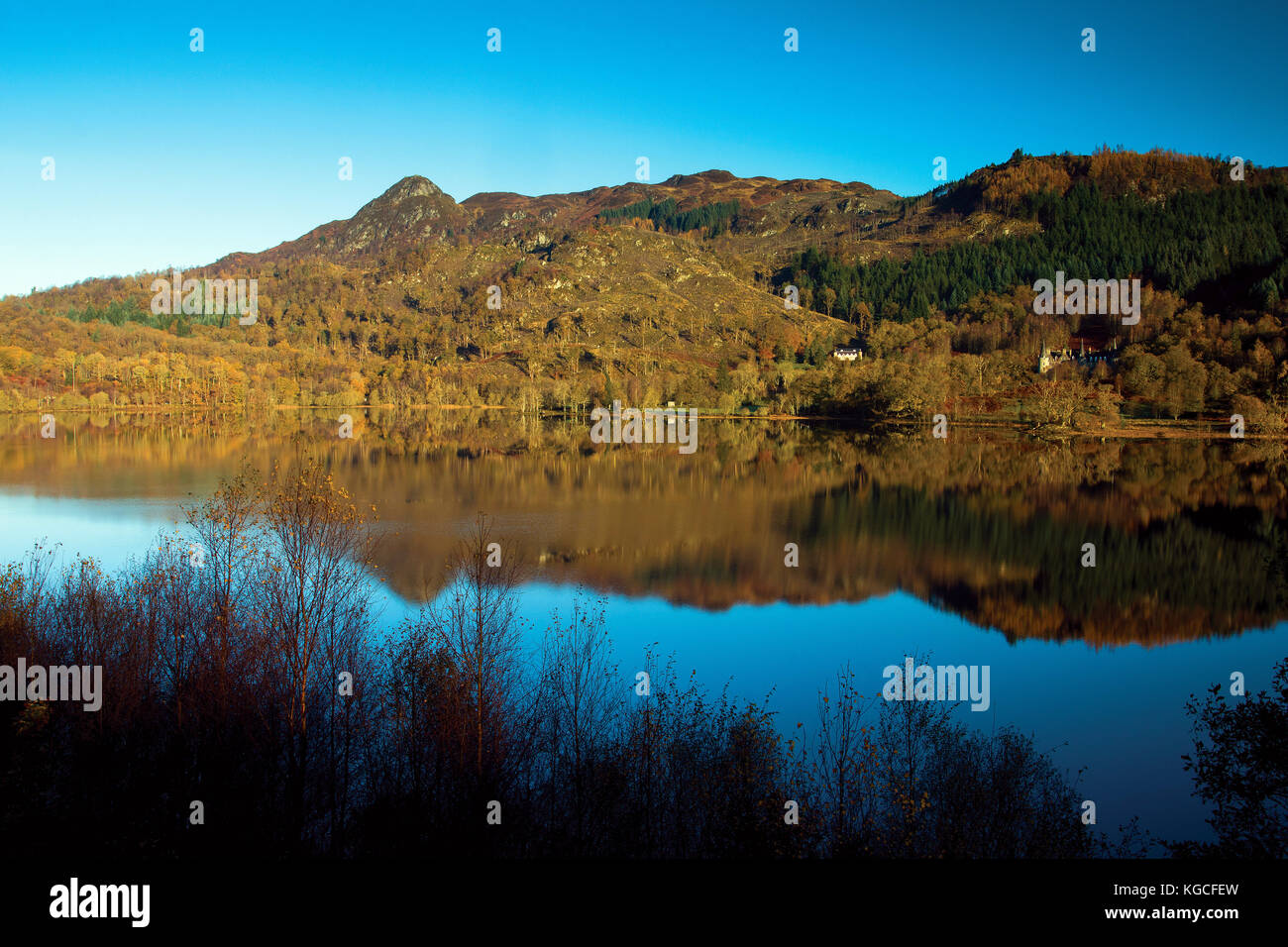 Loch Achray and Ben A’an, Loch Lomond and The Trossachs National Park Stock Photo