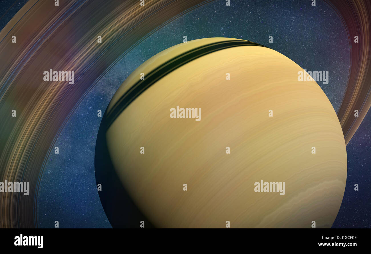 planet Saturn close up Stock Photo