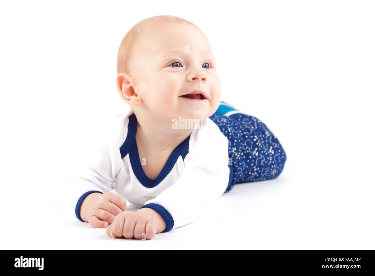 happy cute little boy in white shirt and trousers Stock Photo - Alamy