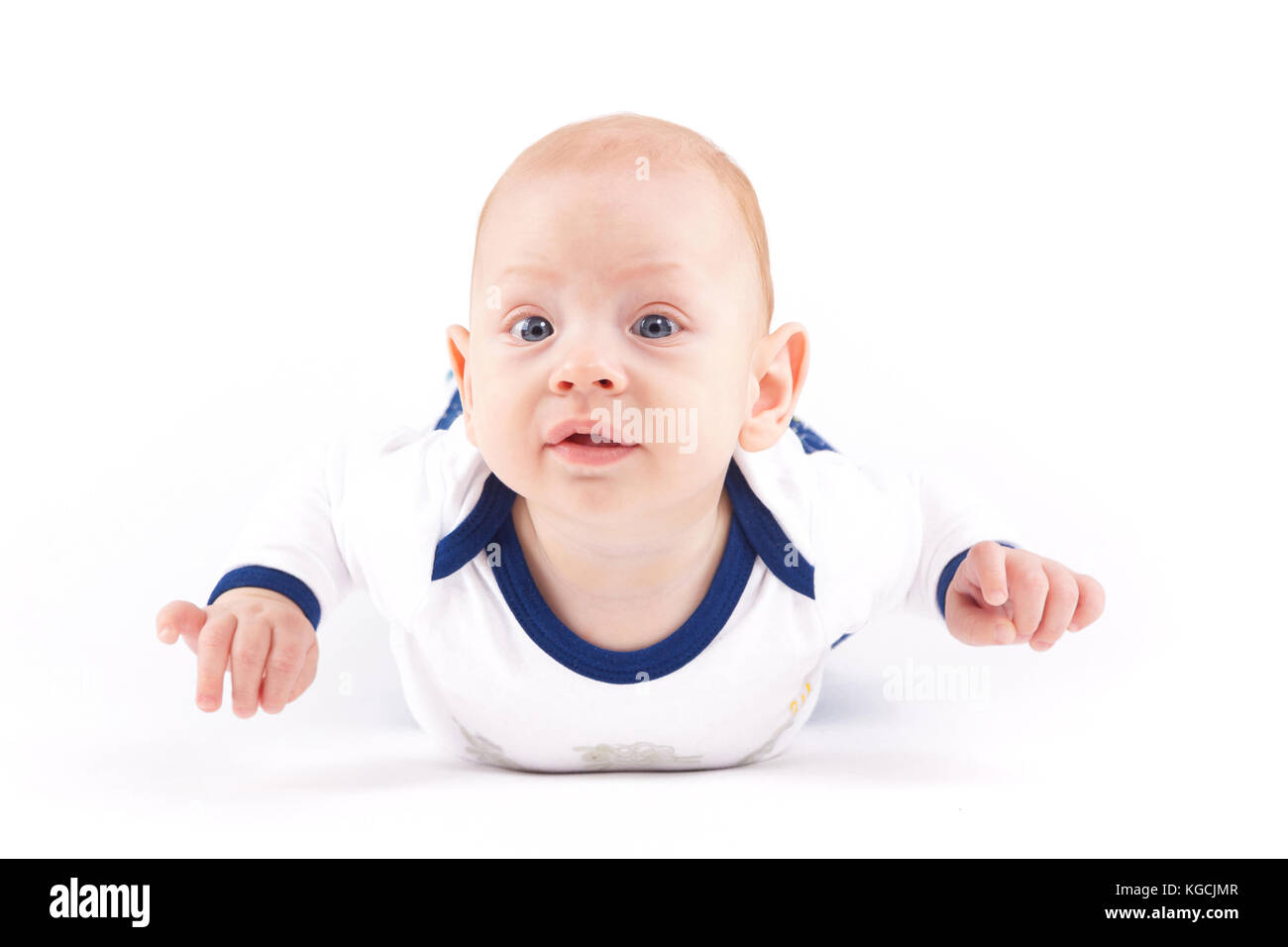 happy cute little boy in white shirt and trousers Stock Photo - Alamy