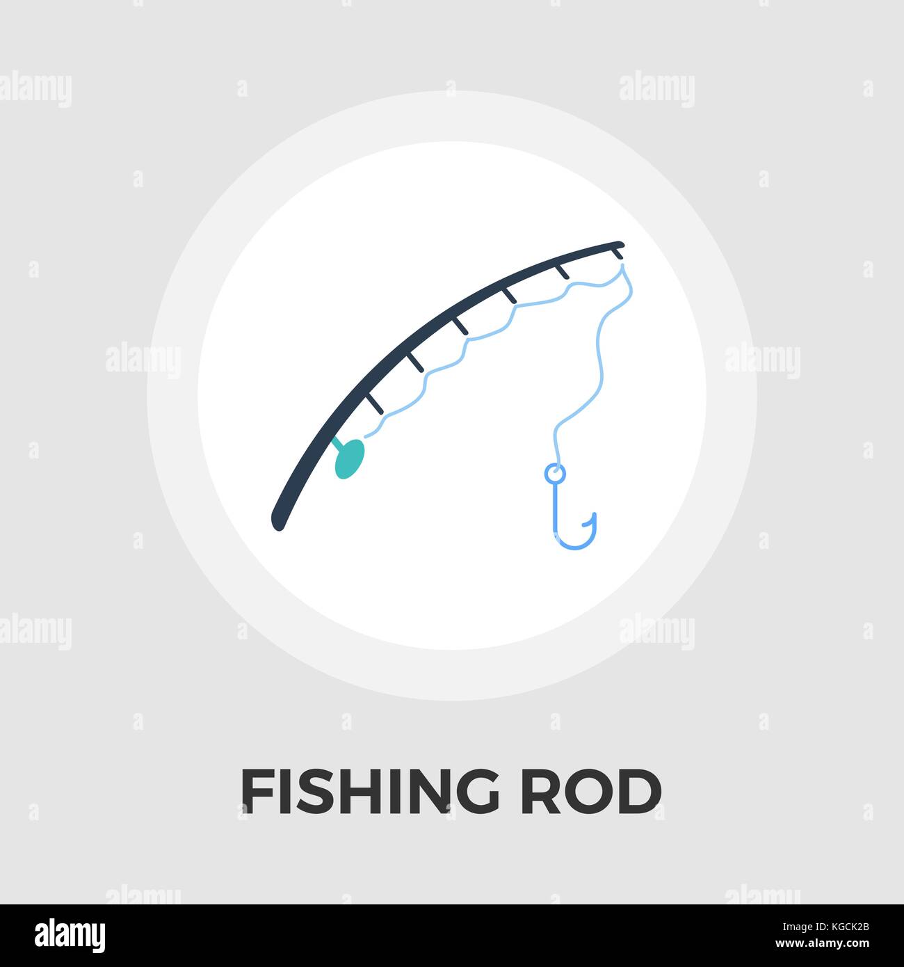 Fishing rod icon vector. Flat icon isolated on the white background.  Editable EPS file. Vector illustration Stock Vector Image & Art - Alamy