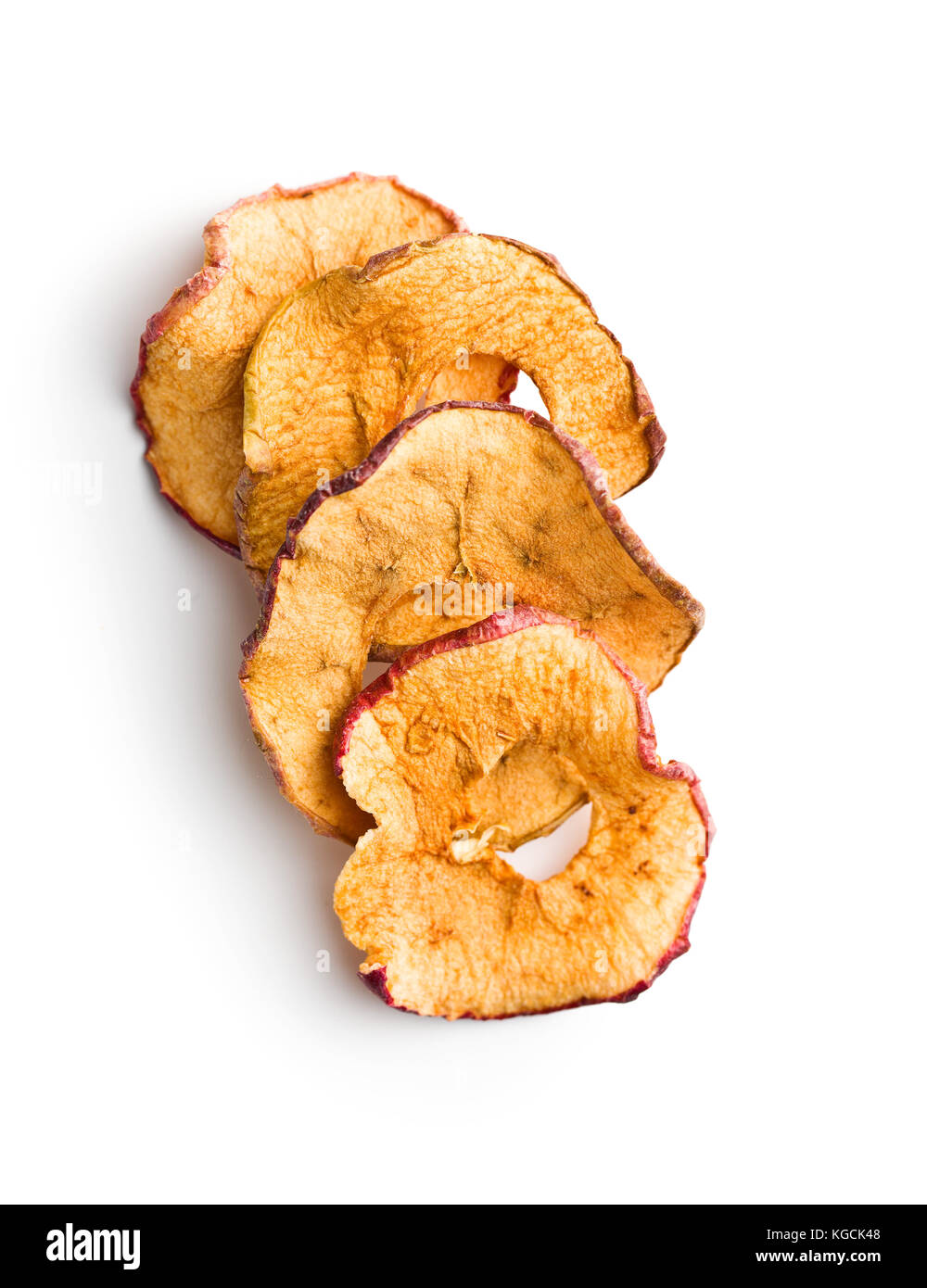 Tasty dried apple slices isolated on white background Stock Photo Alamy