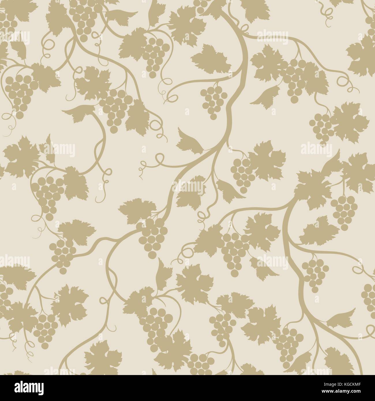 Floral seamless pattern with grape branch. Wineyard retro wallpaper ...