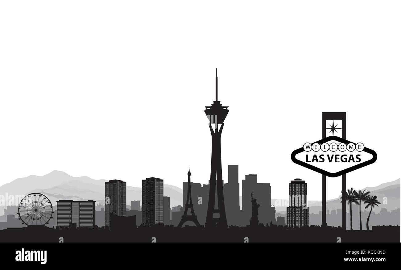Las Vegas skyline. Travel american city landmark background. Urban