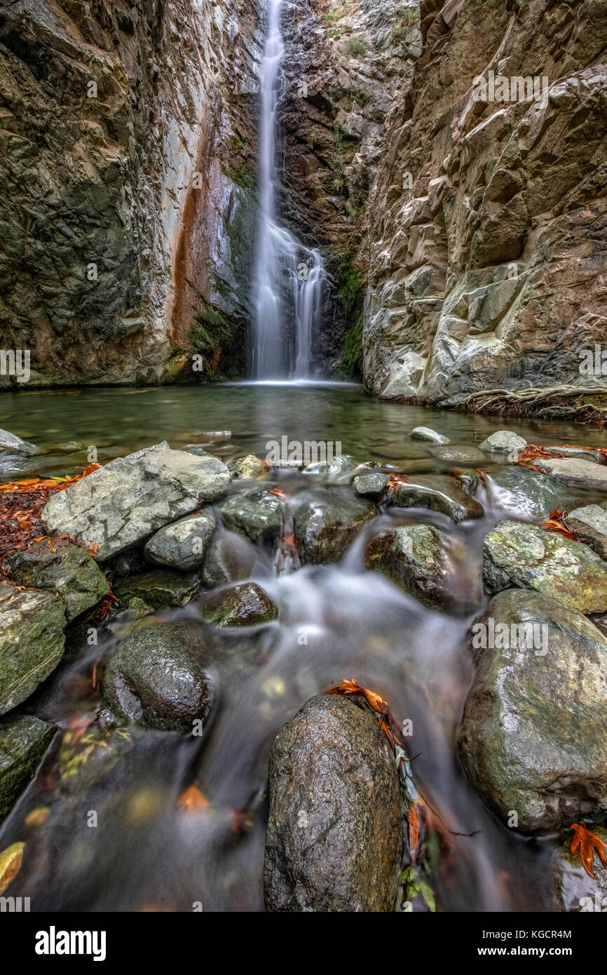 Millomeris Waterfall, Pano Platres, Limassol, Cyprus Stock Photo