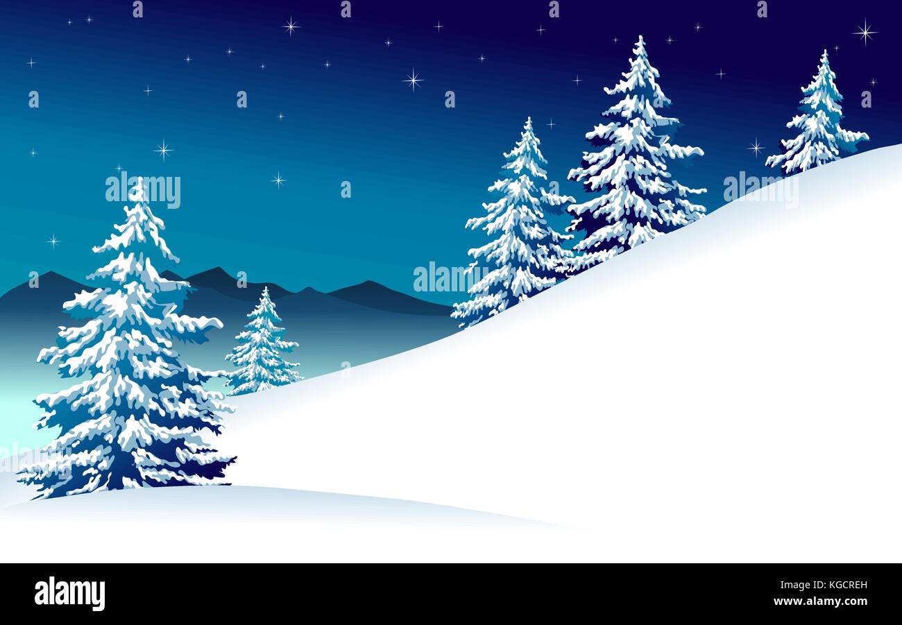 Nature background with winter mountain landscape Stock Vector Image ...