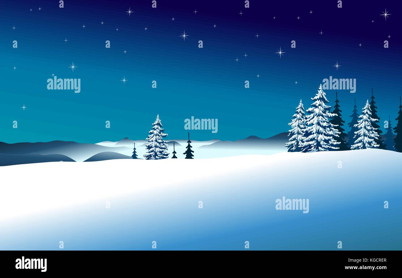 Nature background with winter mountain landscape Stock Vector Image ...