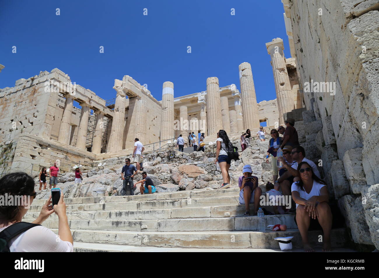 Athenian Acropolis - Propylaea Stock Photo