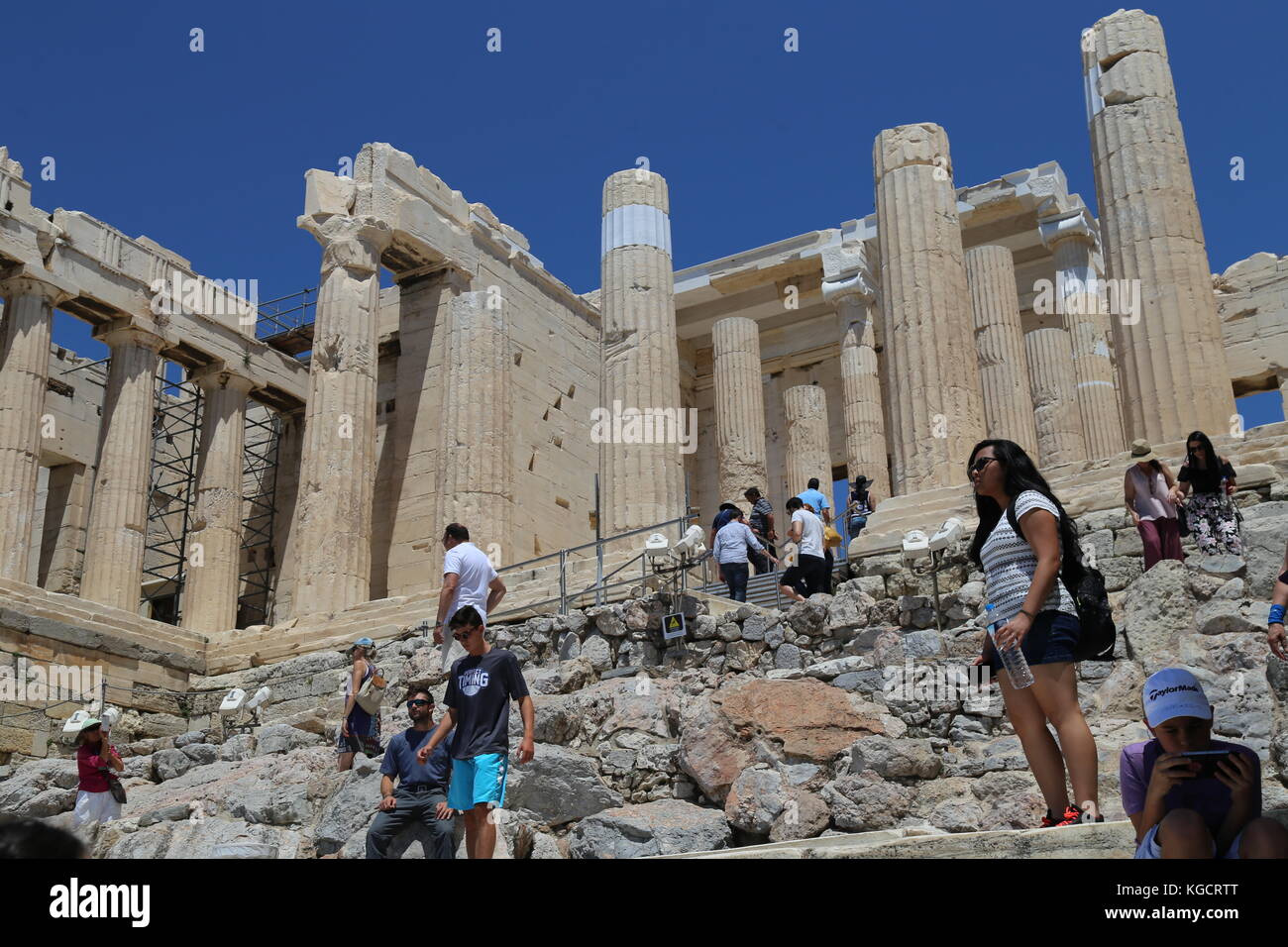 Athenian Acropolis - Propylaea Stock Photo