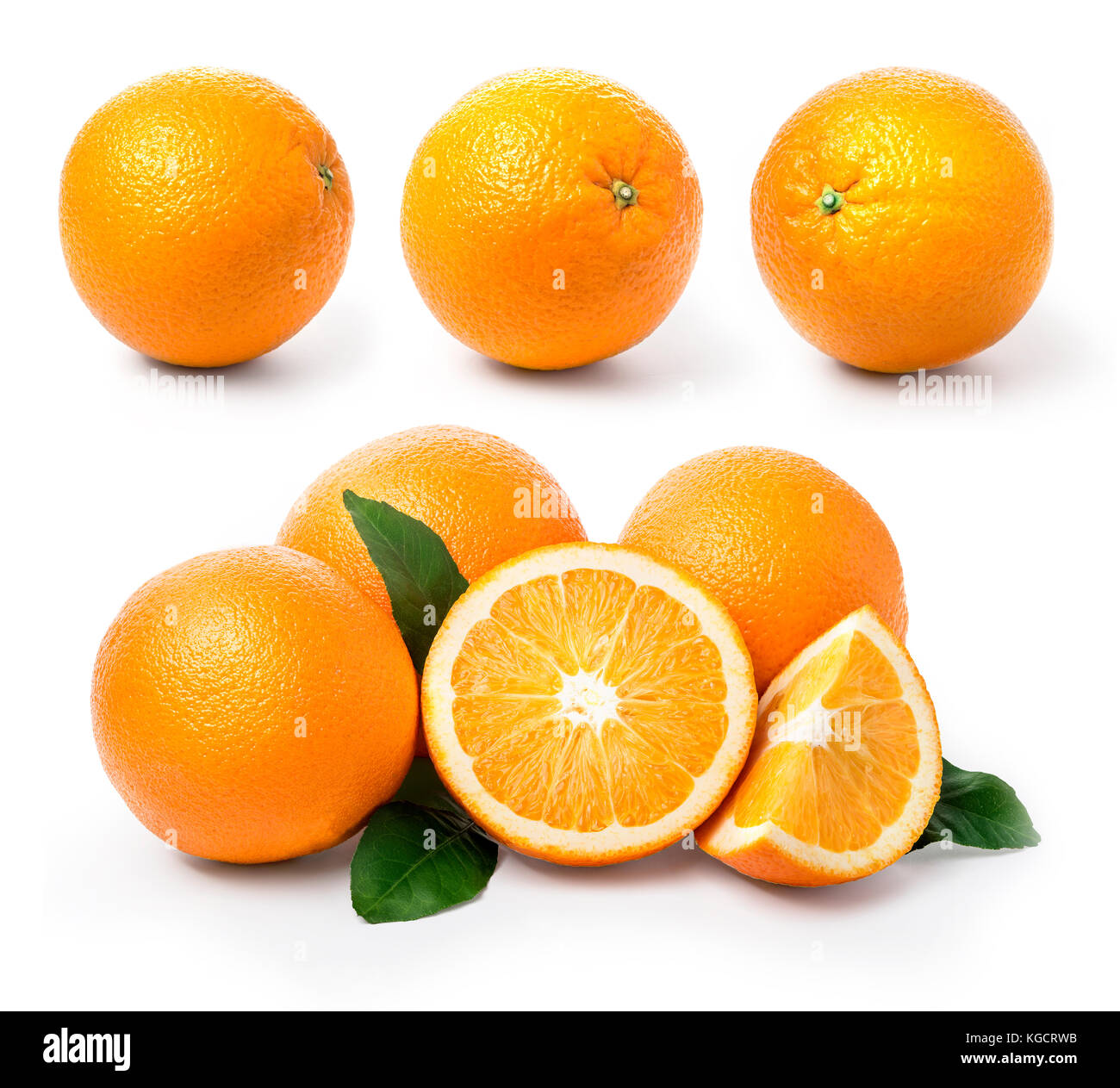 Orange With Ripe Ripe orange isolated on white background Stock Photo - Alamy