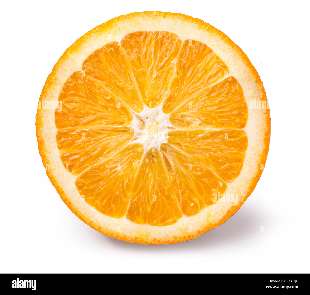 slice of orange fruit isolated on white background Stock Photo - Alamy
