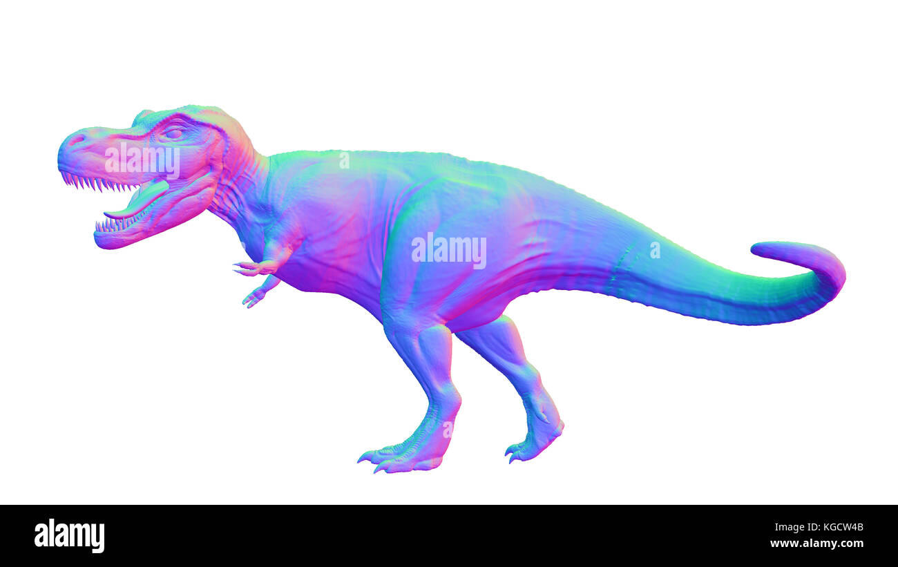 colorful Tyrannosaurus rex, anatomically correct T-rex dinosaur from the Jurassic period Stock Photo
