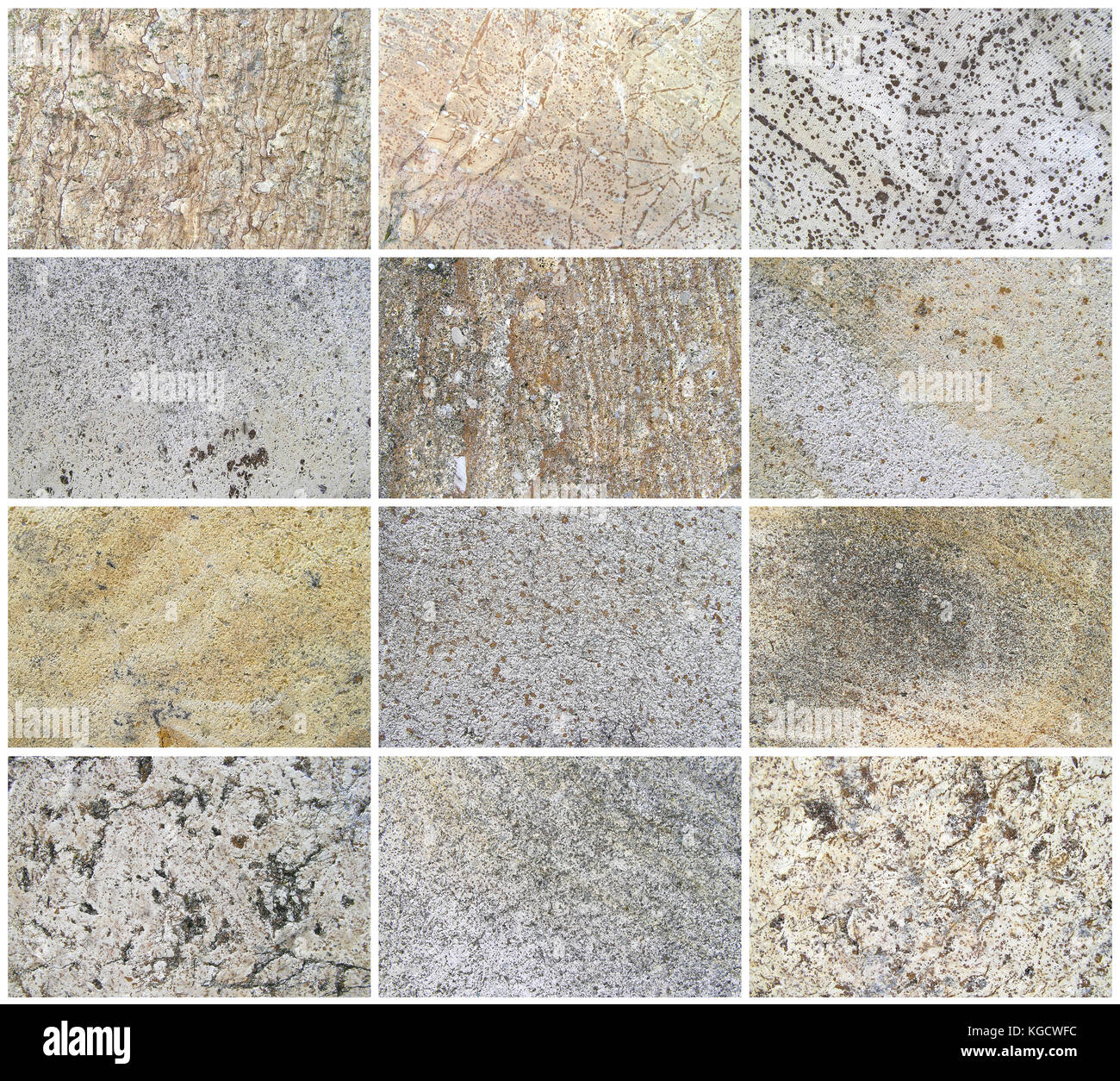 Twelve Natural Limestone Background or textures. The real color