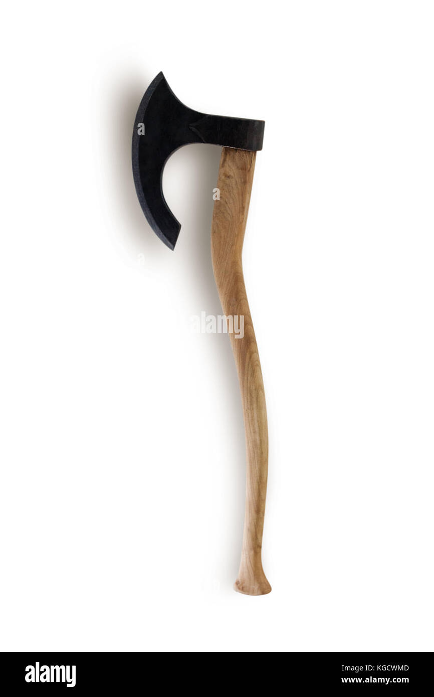Ancient battle axe on white background. With clipping path Stock ...