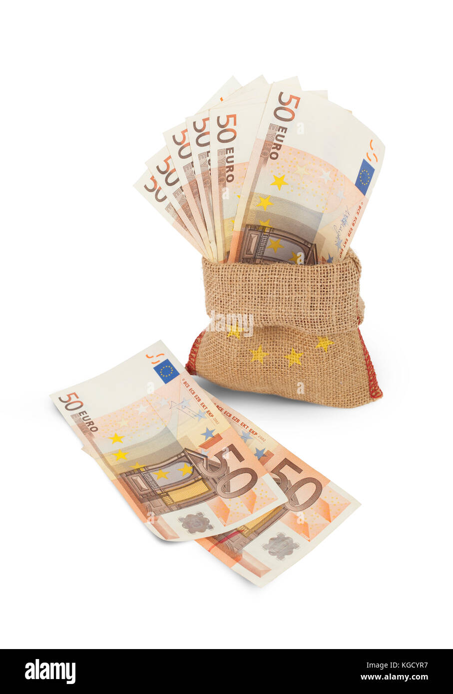 Money in the bag isolated on a white background Stock Photo Alamy