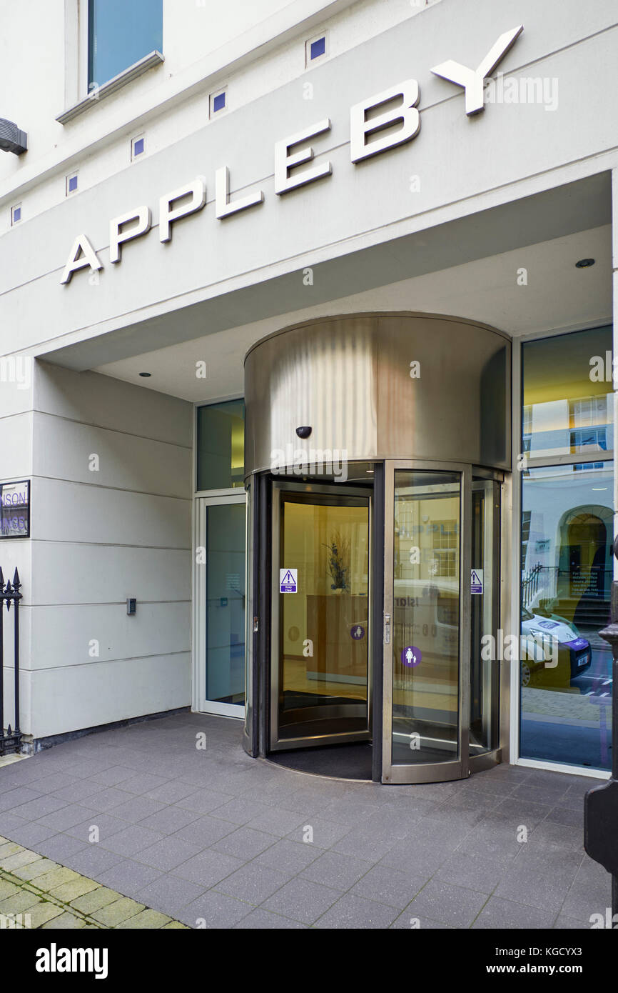 Entrance to Appleby law offices in Athol Street, Douglas, Isle of Man Stock Photo