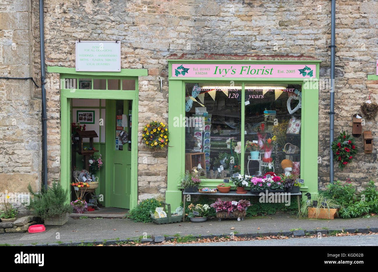 Florist shop. Shipton Under Wychwood, Cotswolds, Oxfordshire, England