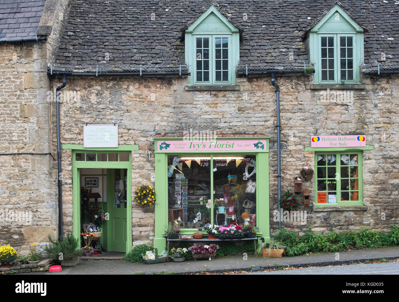 Florist shop. Shipton Under Wychwood, Cotswolds, Oxfordshire, England