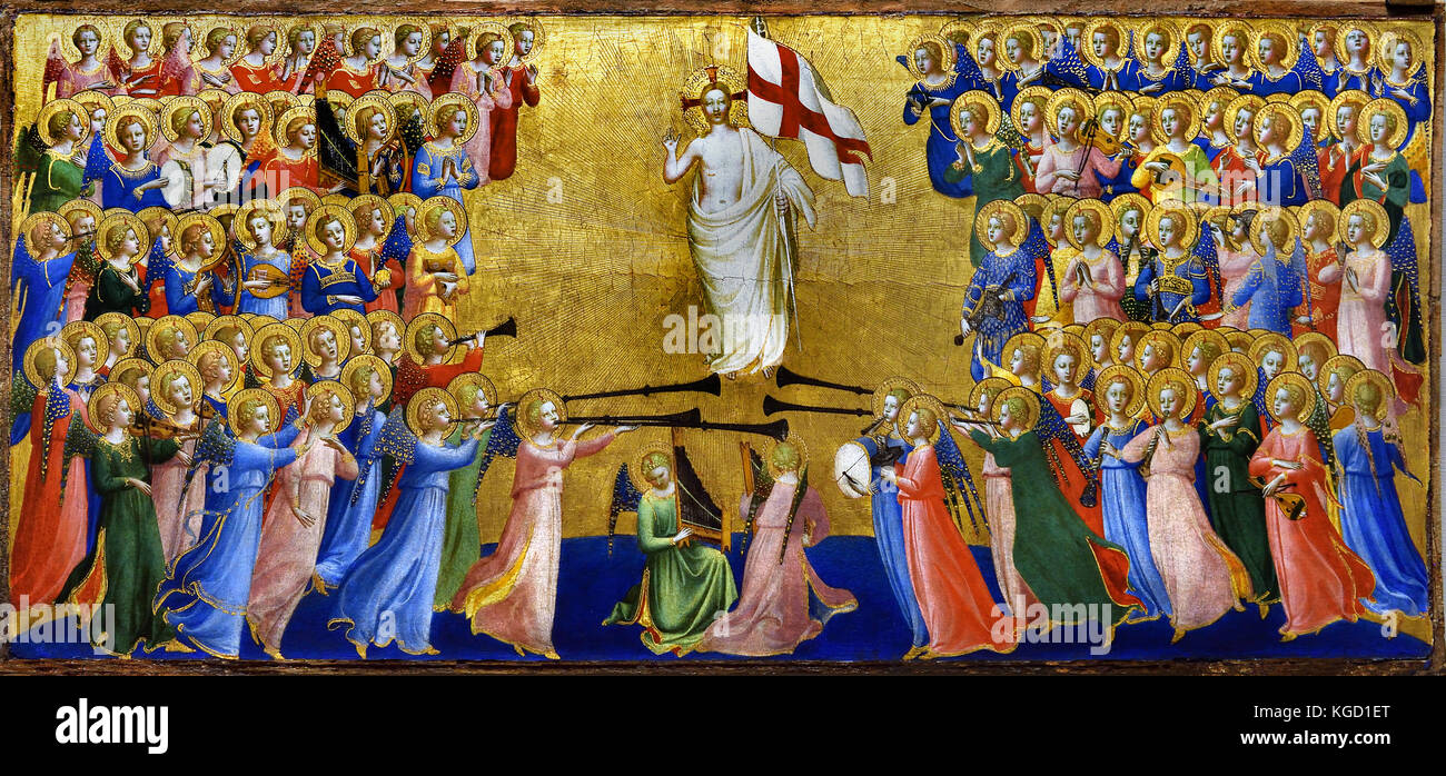 Christ Glorified in the Court of Heaven 1423 , Fra Angelico ( Guido di Pietro 1395 – 1455 ) was an Early Italian Renaissance painter Italy (  Fiesole San Domenico Altarpiece ) Stock Photo