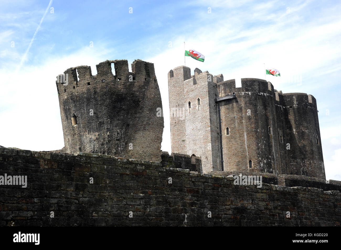 South Eastern Tower and Inner eastern gatehouse. Caerphilly Castle