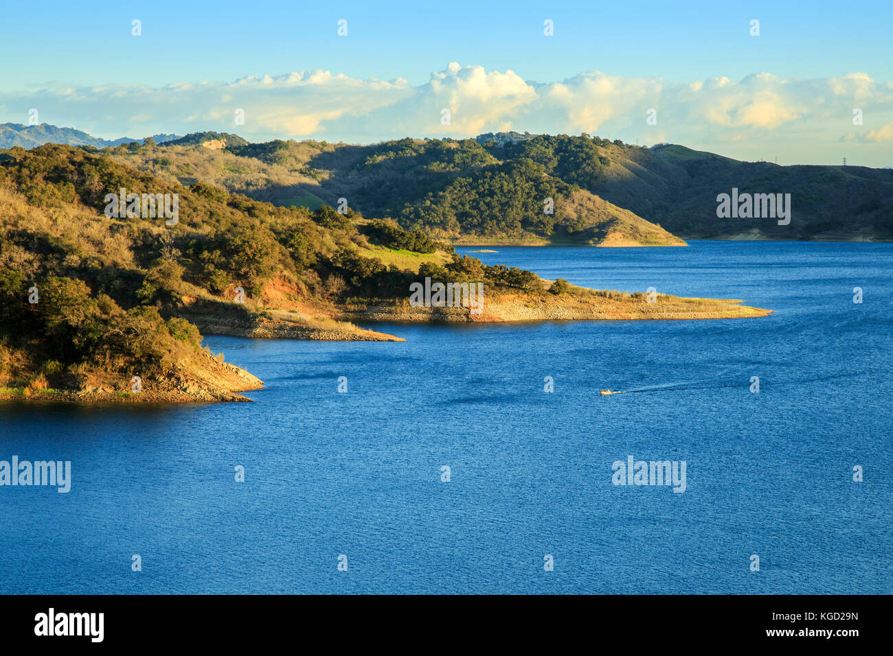 overview of Lake Casitas  on a late afternoon Ventura, California Stock Photo