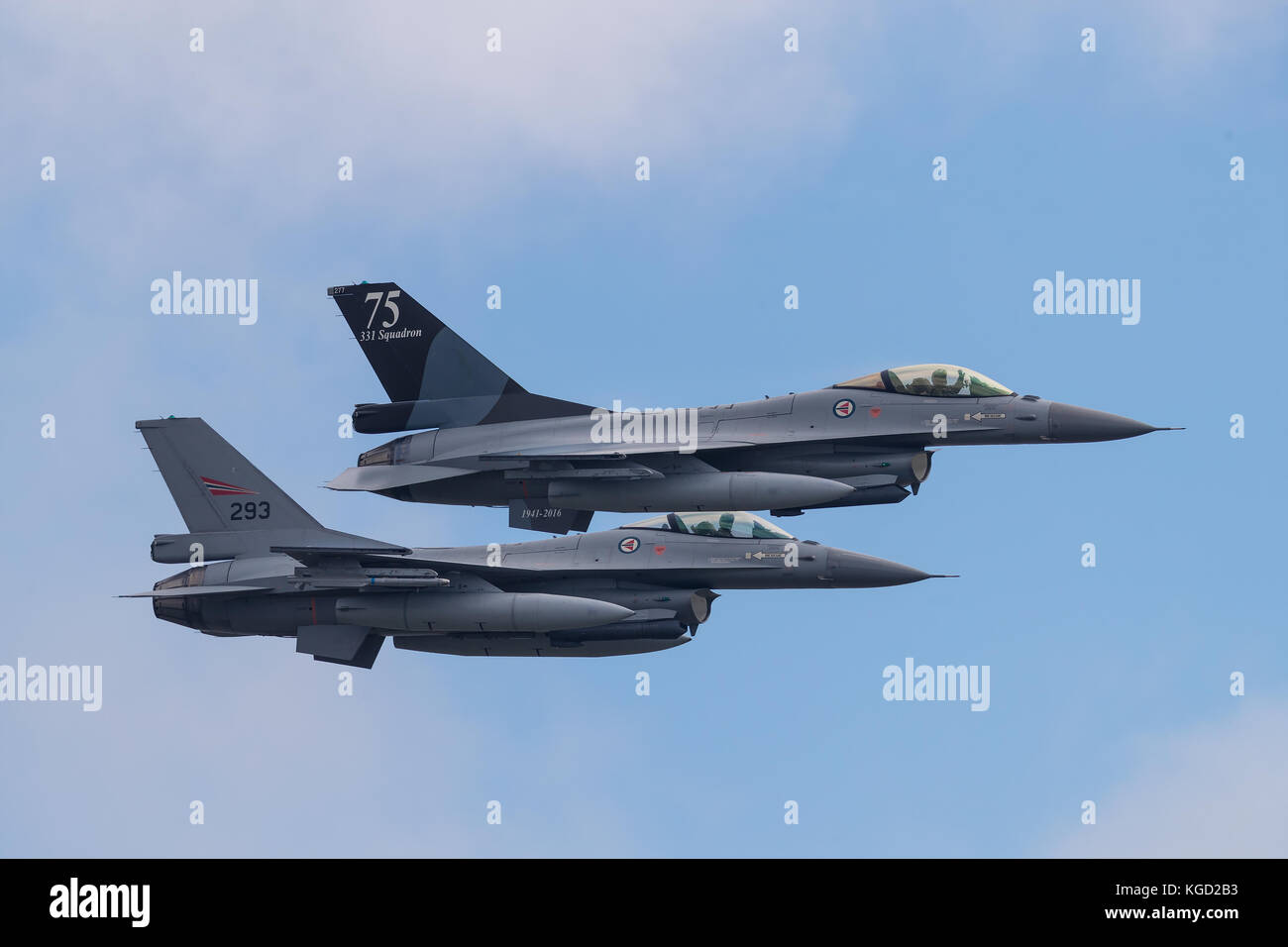 Norwegian air force F16 display at Sola airshow 2017 Stock Photo