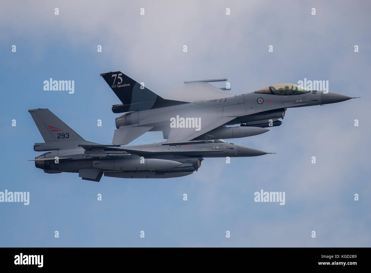 Norwegian air force F16 display at Sola airshow 2017 Stock Photo