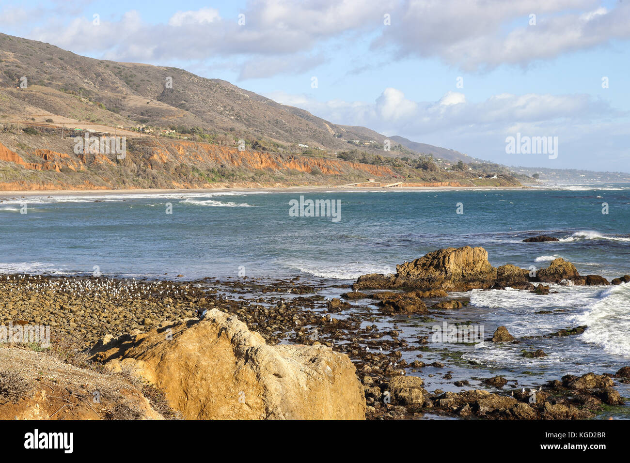 Sunny afternoon at Leo Carrillo State Beach, Malibu California Stock Photo