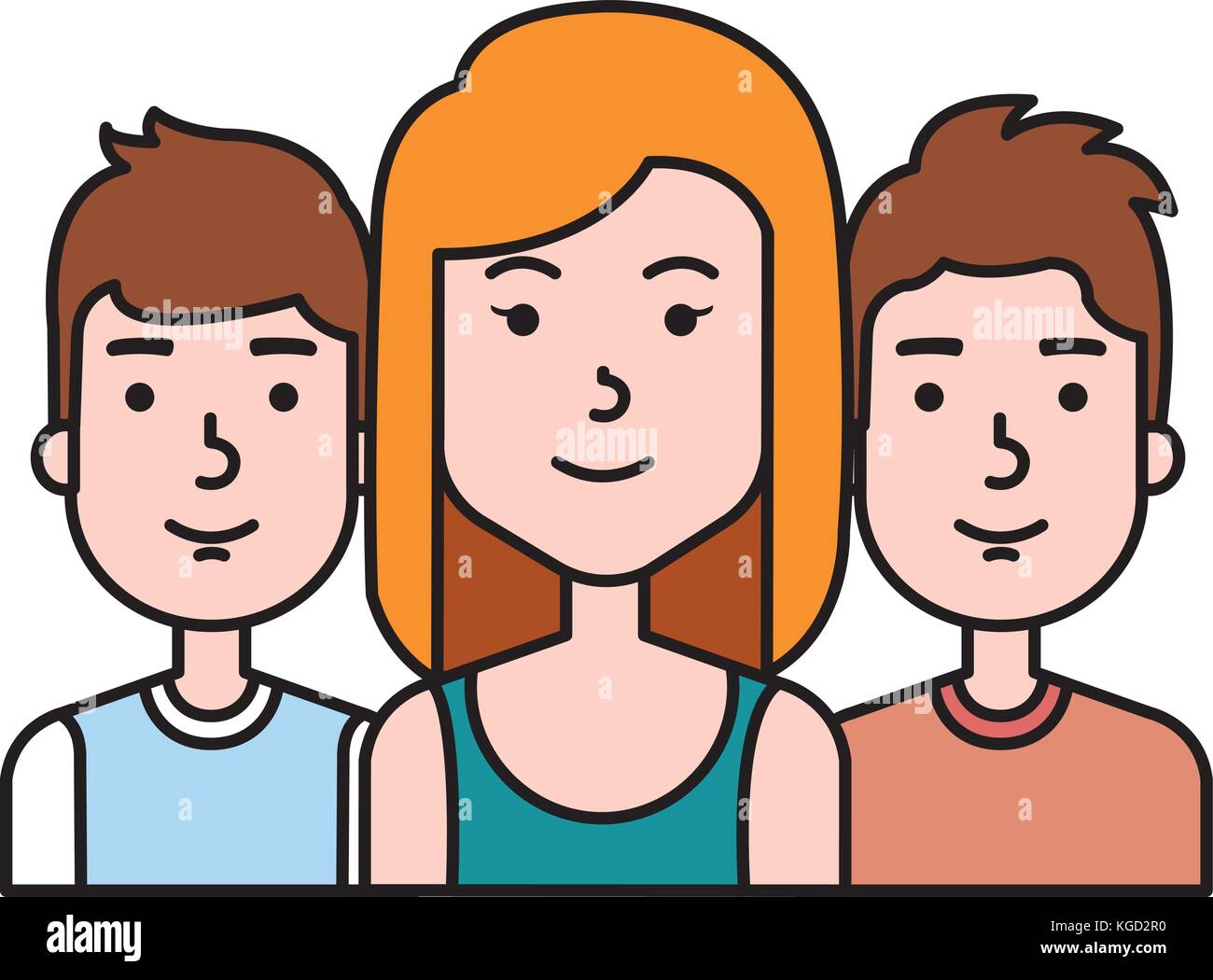 group of persons avatars characters vector illustration design Stock ...