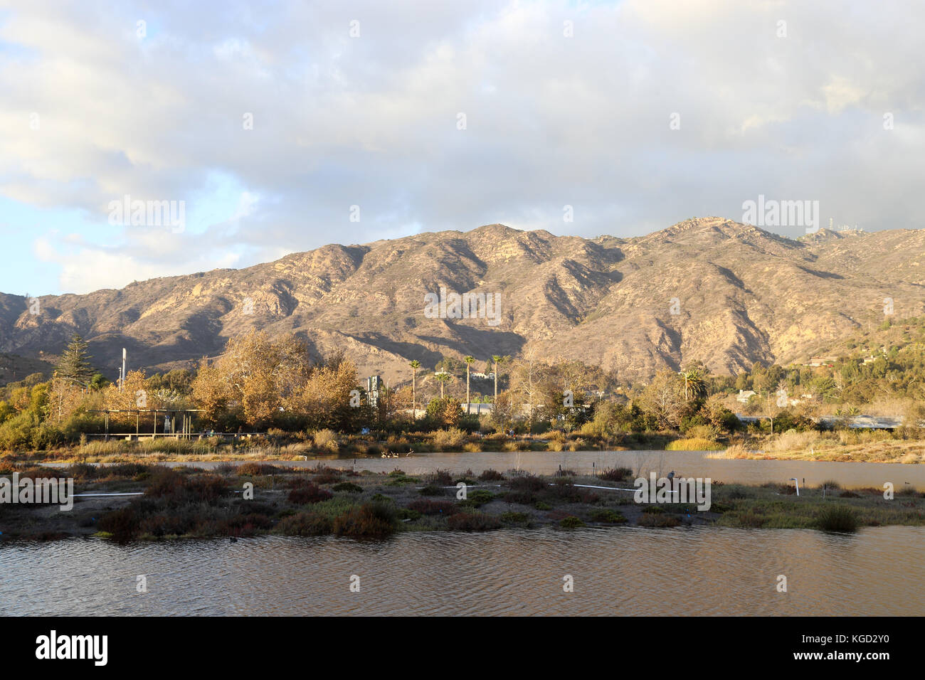 peaceful late afternoon at Malibu Lagoon state beach, Malibu California Stock Photo