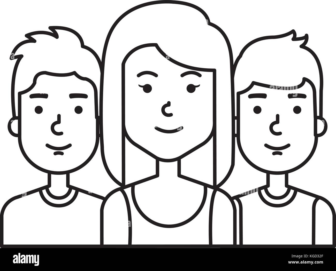 group of persons avatars characters vector illustration design Stock ...