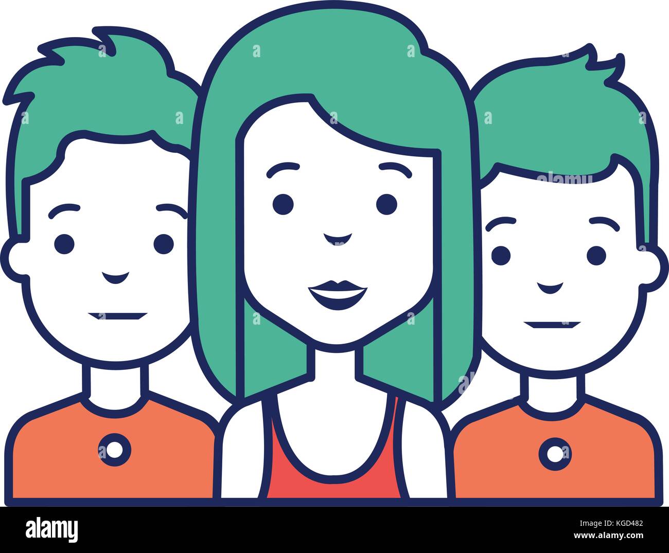 group of persons avatars characters vector illustration design Stock ...
