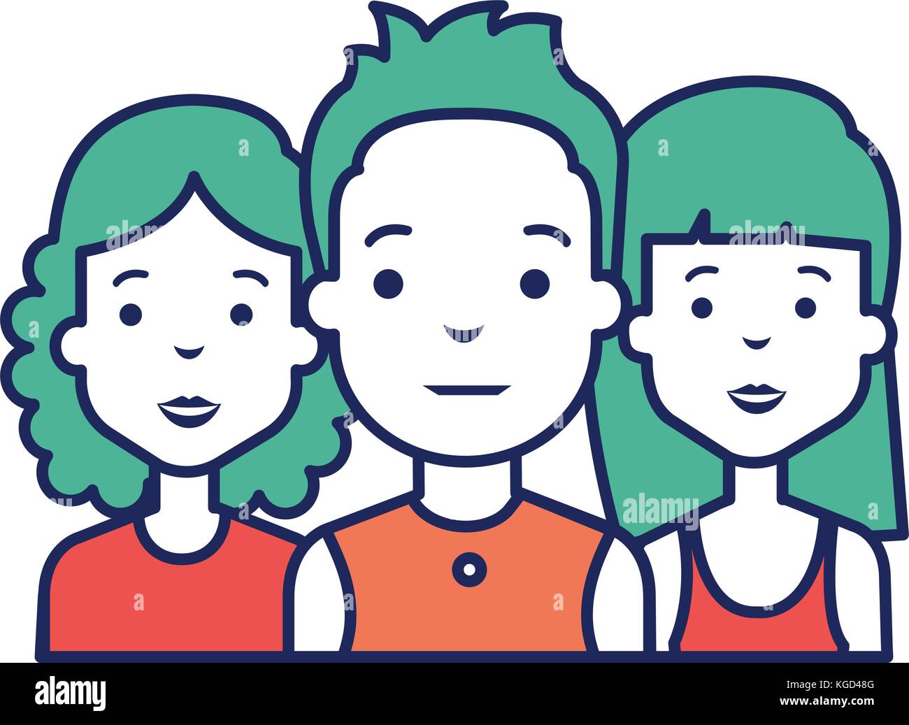 group of persons avatars characters vector illustration design Stock ...
