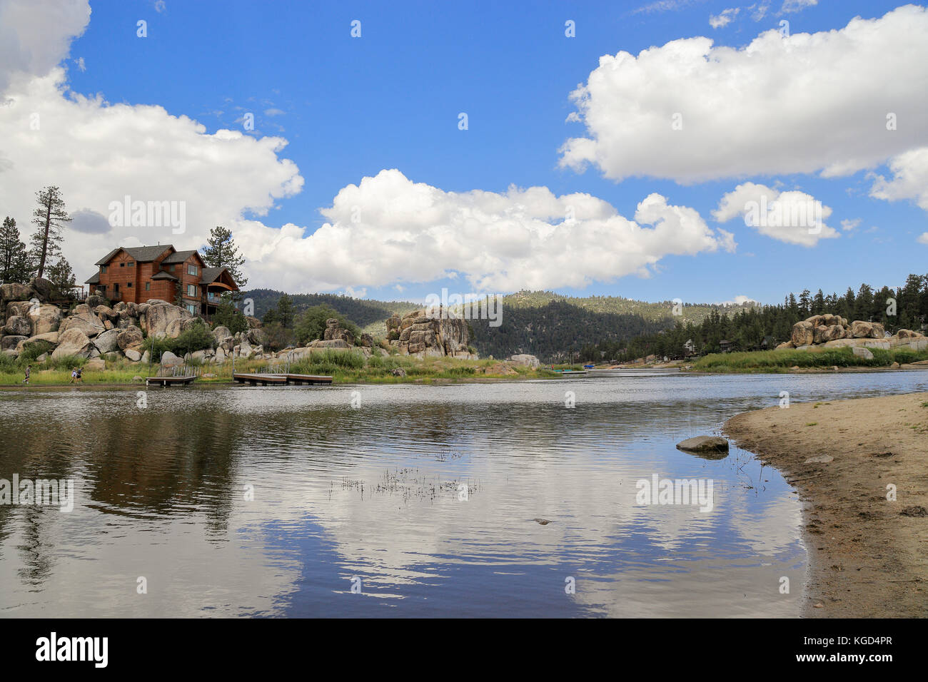 Fun afternoon at Boulder Bay park, Big Bear Lake California Stock Photo